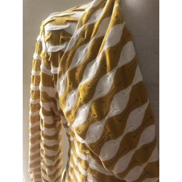 Adorn Women's Large Tunic Shirt  Asymmetrical Hem Cotton Spandex Blend Yellow - Picture 2 of 9